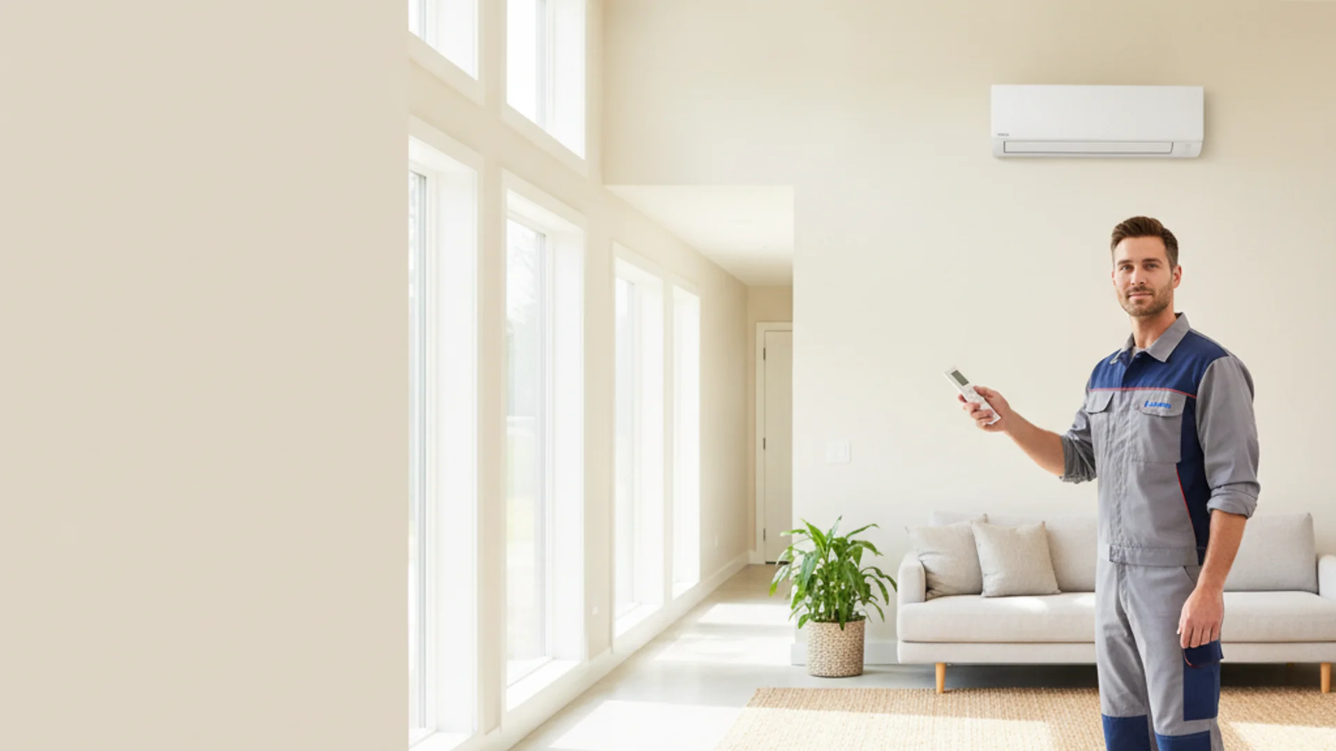 Tecnico installa un climatizzatore a Cremona